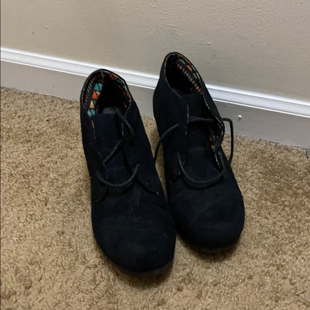 All black ankle booties